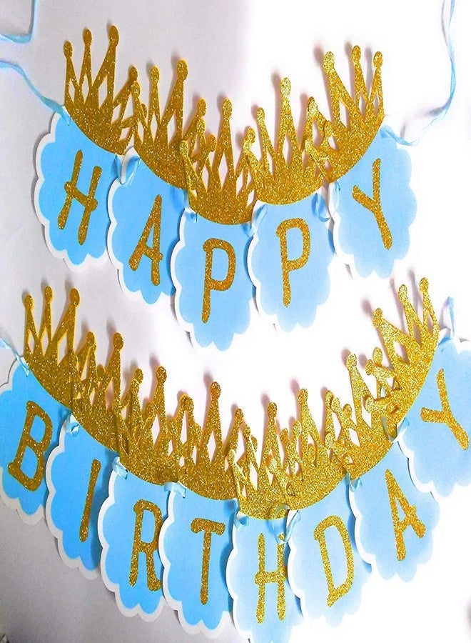SOI Happy Birthday Toy Banner Set (Blue Glitter Crown) - Image 2